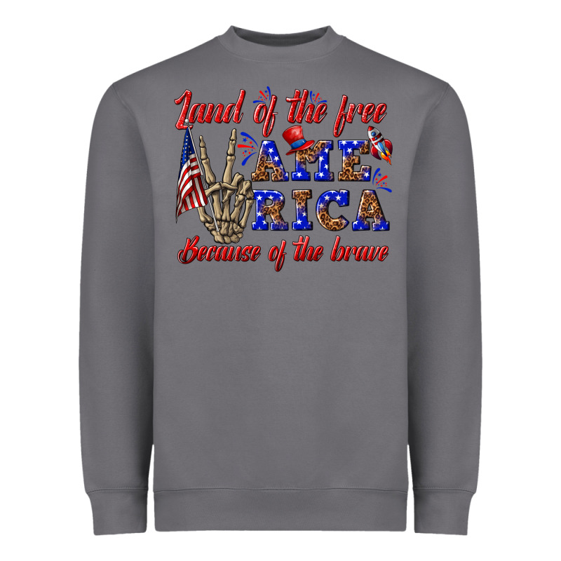 Land Of The Free America Because Of The Brave Heavyweight Sweatshirt by texasbilliewilder | Teevron