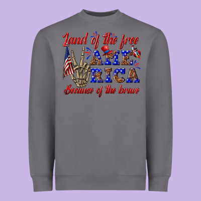 Heavyweight Sweatshirt land of the free america because of the brave