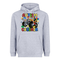 Heather Grey autism crusher Heavyweight Hoodie - MaliasSmallBusiness