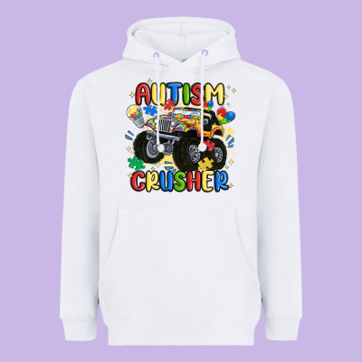 Autism Crusher Heavyweight Hoodie Designed By Maliassmallbusiness