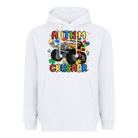White autism crusher Heavyweight Hoodie - MaliasSmallBusiness