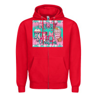 Red merry Christmas pink coffee Zipper Hoodie - Jasminsmagicworld