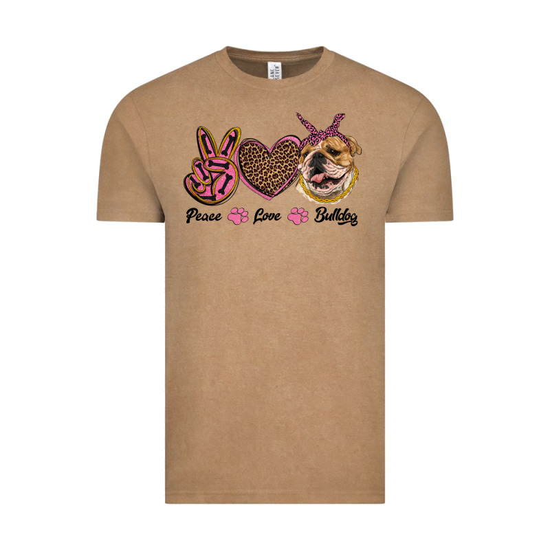 Peace Love Bulldog Vintage Tee by RanaPortraitStore | Teevron