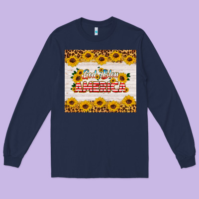 God Bless America Tumbler Long Sleeve Tee Designed By Hra Design Shop