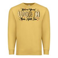 Antique Gold know your worth Premium Sweatshirt - MaliasSmallBusiness
