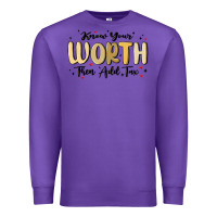 Purple know your worth Premium Sweatshirt - MaliasSmallBusiness