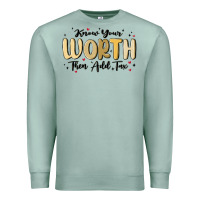 Seafoam know your worth Premium Sweatshirt - MaliasSmallBusiness