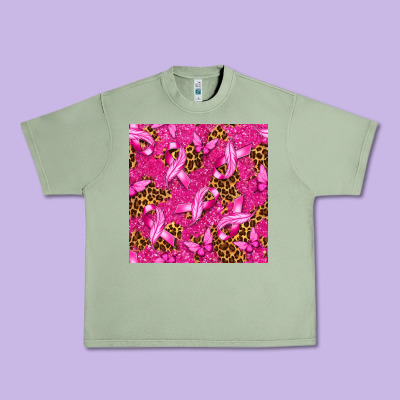 Breast Cancer With Ribbon And Butterfly Urban Heavy Tee Designed By Texasbilliewilder