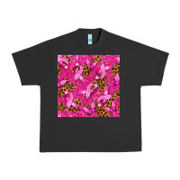 Pigment Black Breast Cancer with Ribbon and Butterfly Urban Heavy Tee - texasbilliewilder