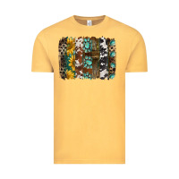 Vintage Mustard western handdrawn patterns brushstrokes Vintage Tee - BarkalooDesign