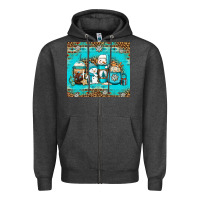 Charcoal Heather winter snowman coffee Zipper Hoodie - Jasminsmagicworld