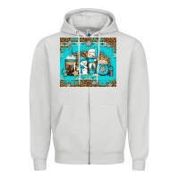 Dove Grey winter snowman coffee Zipper Hoodie - Jasminsmagicworld
