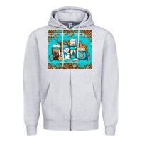 Heather Grey winter snowman coffee Zipper Hoodie - Jasminsmagicworld