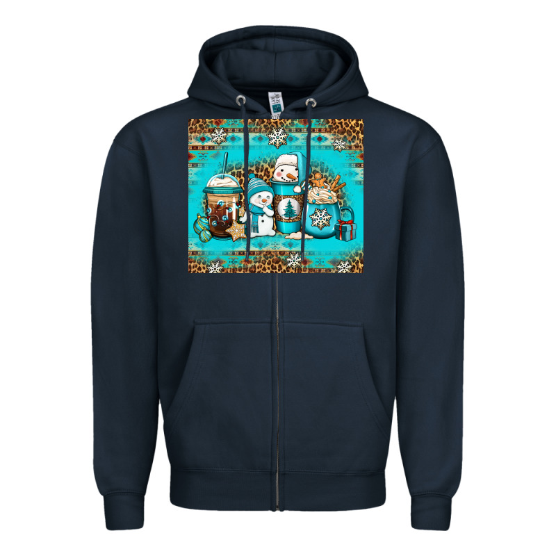 Winter Snowman Coffee Zipper Hoodie by Jasminsmagicworld | Teevron