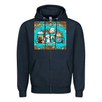 Navy winter snowman coffee Zipper Hoodie - Jasminsmagicworld