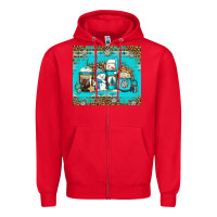 Red winter snowman coffee Zipper Hoodie - Jasminsmagicworld