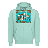 Seafoam winter snowman coffee Zipper Hoodie - Jasminsmagicworld