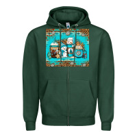 Sports Green winter snowman coffee Zipper Hoodie - Jasminsmagicworld