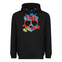 Black autism awareness bear Heavyweight Hoodie - MaliasSmallBusiness
