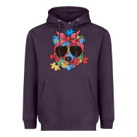 Plum autism awareness bear Heavyweight Hoodie - MaliasSmallBusiness