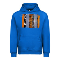 Cobalt Western Cowhide Glitter Aztec Leopard Pattern Brushstroke Urban Hoodie - Bettercallsaul
