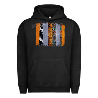 Pigment Black Western Cowhide Glitter Aztec Leopard Pattern Brushstroke Urban Hoodie - Bettercallsaul