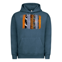 Pigment Midnight Navy Western Cowhide Glitter Aztec Leopard Pattern Brushstroke Urban Hoodie - Bettercallsaul