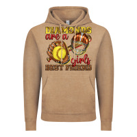 Vintage Coffee diamonds are a girls best friend softball Vintage Hoodie - texasbilliewilder
