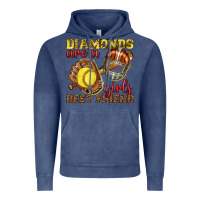 Vintage Denim diamonds are a girls best friend softball Vintage Hoodie - texasbilliewilder