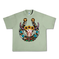 Oil Green western horseshoe skull Urban Heavy Tee - RanaPortraitStore