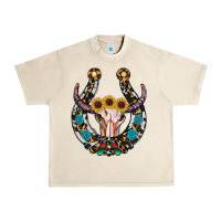 Western Horseshoe Skull Urban Heavy Tee | Teevron