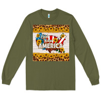 Army Green god bless america square coaster Long Sleeve Tee - HRA Design Shop