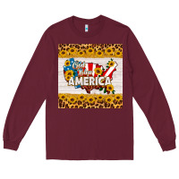 Burgundy god bless america square coaster Long Sleeve Tee - HRA Design Shop