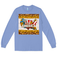 Colony Blue god bless america square coaster Long Sleeve Tee - HRA Design Shop