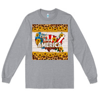 Heather Grey god bless america square coaster Long Sleeve Tee - HRA Design Shop