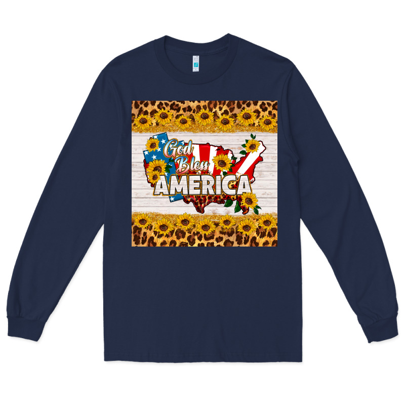 God Bless America Square Coaster Long Sleeve Tee by HRA Design Shop | Teevron