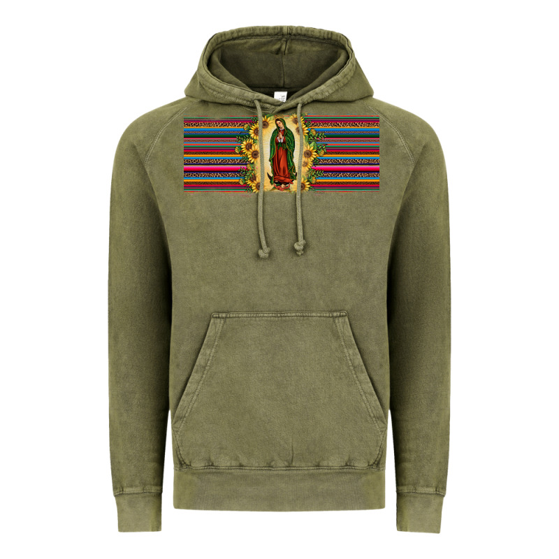 Lady Of Guadalupe  Sunflower Vintage Hoodie by JahusDesignShop | Teevron