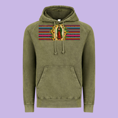 Lady Of Guadalupe  Sunflower Vintage Hoodie Designed By Jahusdesignshop