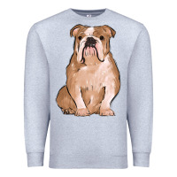 Heather Grey bulldog Premium Sweatshirt - MaliasSmallBusiness