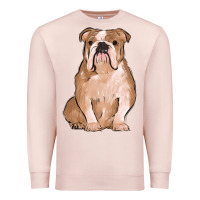 Pale Pink bulldog Premium Sweatshirt - MaliasSmallBusiness
