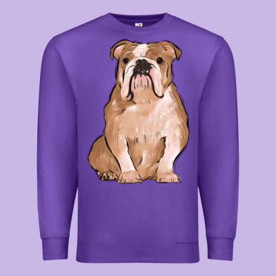 Bulldog Premium Sweatshirt Designed By Maliassmallbusiness