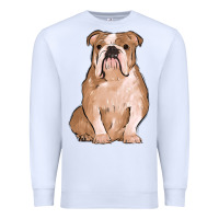 White bulldog Premium Sweatshirt - MaliasSmallBusiness