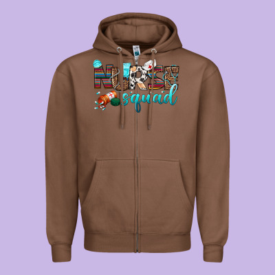 Nurse Squad Zipper Hoodie Designed By Bundleandbundleshop