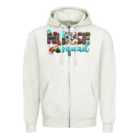 Oatmeal Heather nurse squad Zipper Hoodie - BundleAndBundleShop
