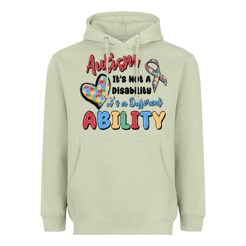 Autism It's Not A Disability It's A Different Abil Heavyweight Hoodie by MaliasSmallBusiness | Teevron