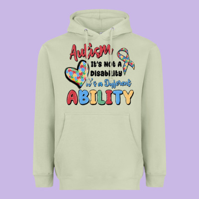 Autism It's Not A Disability It's A Different Abil Heavyweight Hoodie Designed By Maliassmallbusiness