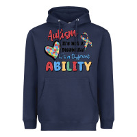 Navy autism it's not a disability it's a different abil Heavyweight Hoodie - MaliasSmallBusiness