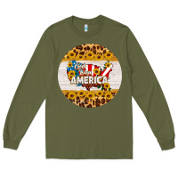 Army Green god bless america round coaster Long Sleeve Tee - HRA Design Shop
