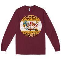 Burgundy god bless america round coaster Long Sleeve Tee - HRA Design Shop