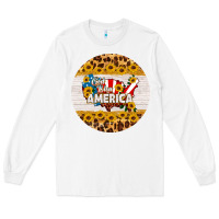 White god bless america round coaster Long Sleeve Tee - HRA Design Shop